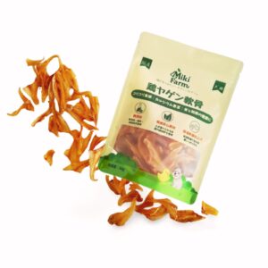 Miki Farm 鶏ヤゲン軟骨(国産・無添加)。 国産鶏ヤゲン軟骨を低温で丁寧に乾燥した、コリコリ食感でデンタルケアにも最適な犬用おやつ。
